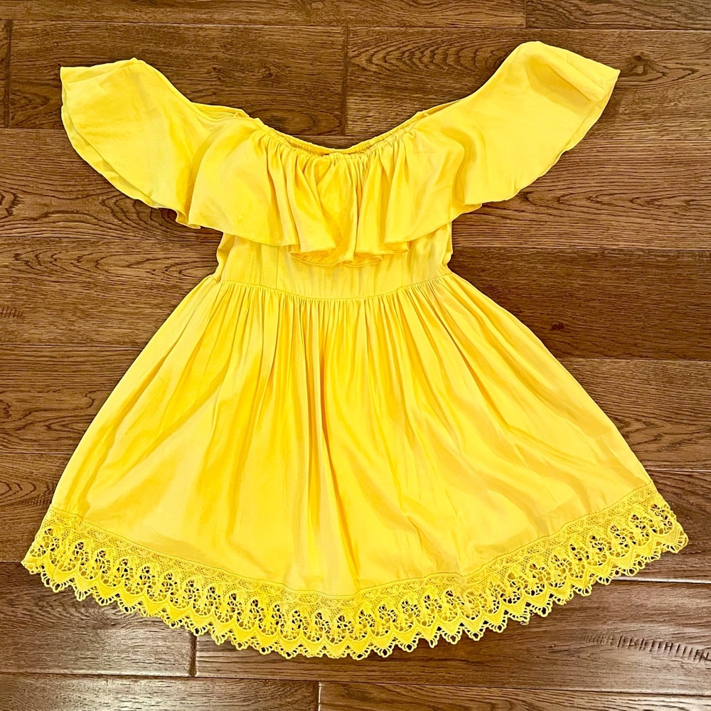 Lovers + Friends Yellow Off-Shoulder Ruffle Mini Dress - Picture 3 of 11